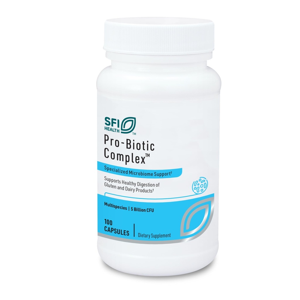 Klaire Labs SFI Health Pro-Biotic Complex - Intestinal Support for Men & Women, 5 Miljard CFU Lactobacillus acidophilus & Bifidobacterium bifidum Probiotic, Hypoallergeen & Dairy-Free (100 capsules)