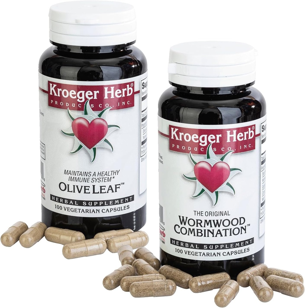 Kroeger Herb Products Wormwood and Olive Leaf Duo