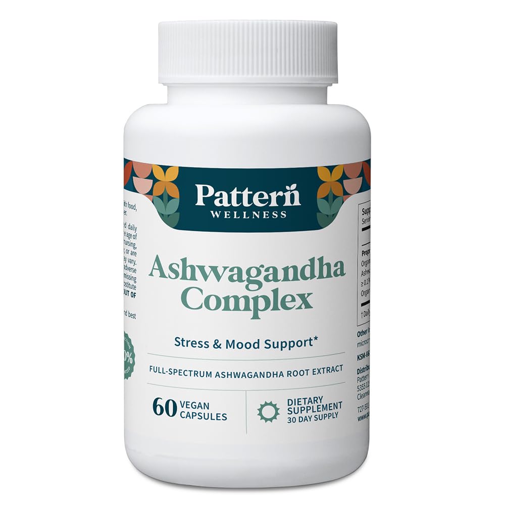 Patroon Wellness Ashwagandha Complex for Men & Women - KSM-66 & Black Pepper Extract - Whole Body & Heart Health - Supports Stress & Mood - Non-GMO - 60 Vegan Capsules