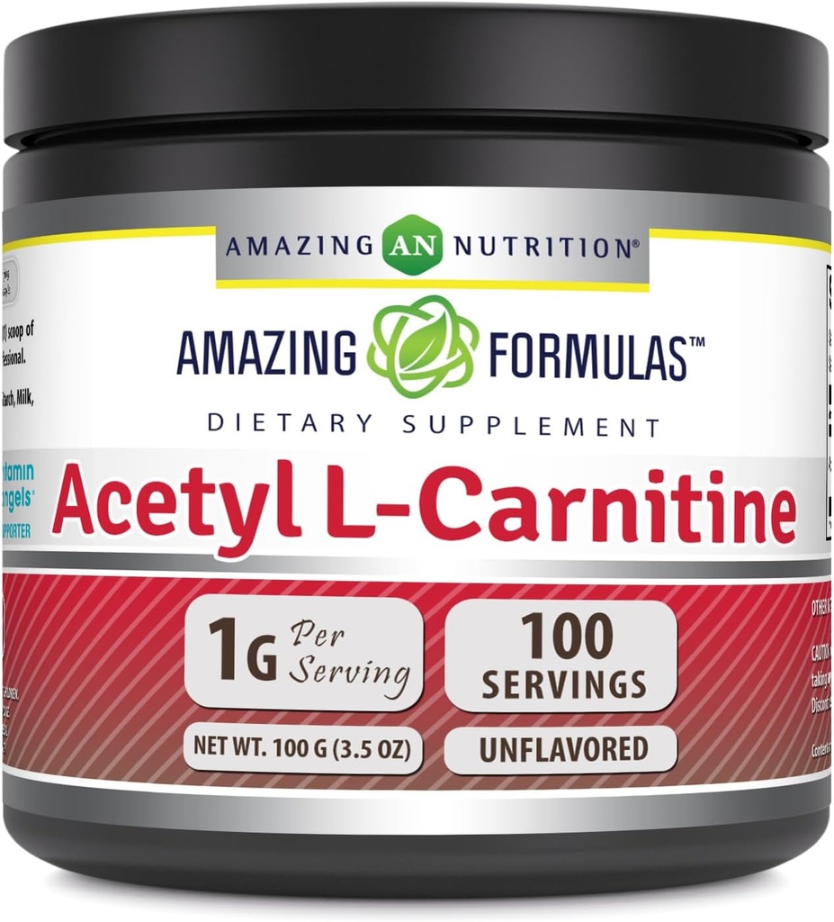 Verbazingwekkende Formules Acetyl L-Carnitine 100 Gram (3,5 Oz) Powder Supplement 