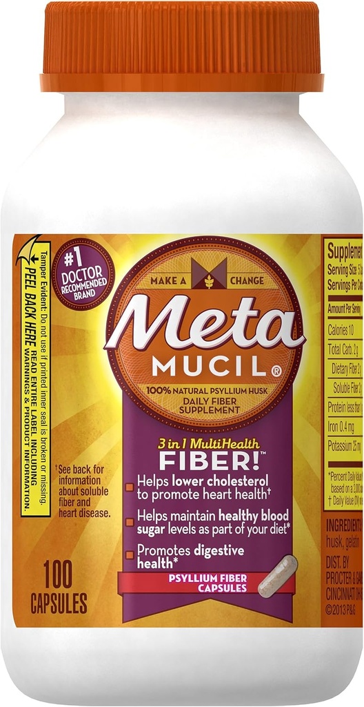 Metamucil Multi-Health Fiber Capsules by Meta 100 capsule flacon (OLD)