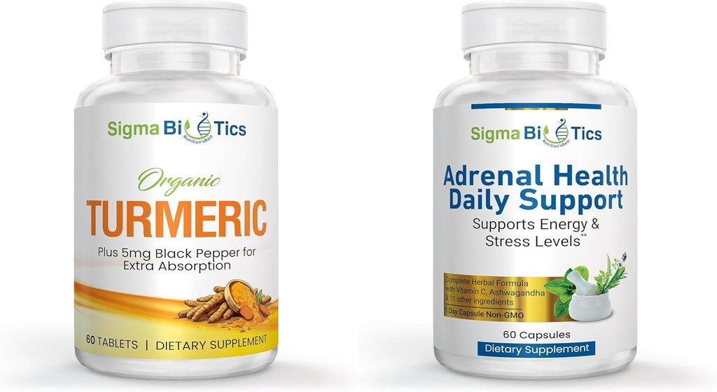 Biologische Kurkuma supplement - Gezamenlijke & Immune Health Ondersteuning Supplementen & Adrenal Health Dagelijkse ondersteuning
