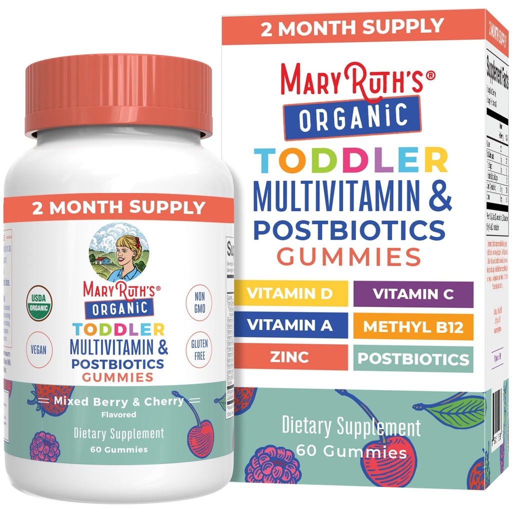 MaryRuth Organics Peuter Multivitamine Gummies + Postbiotics 