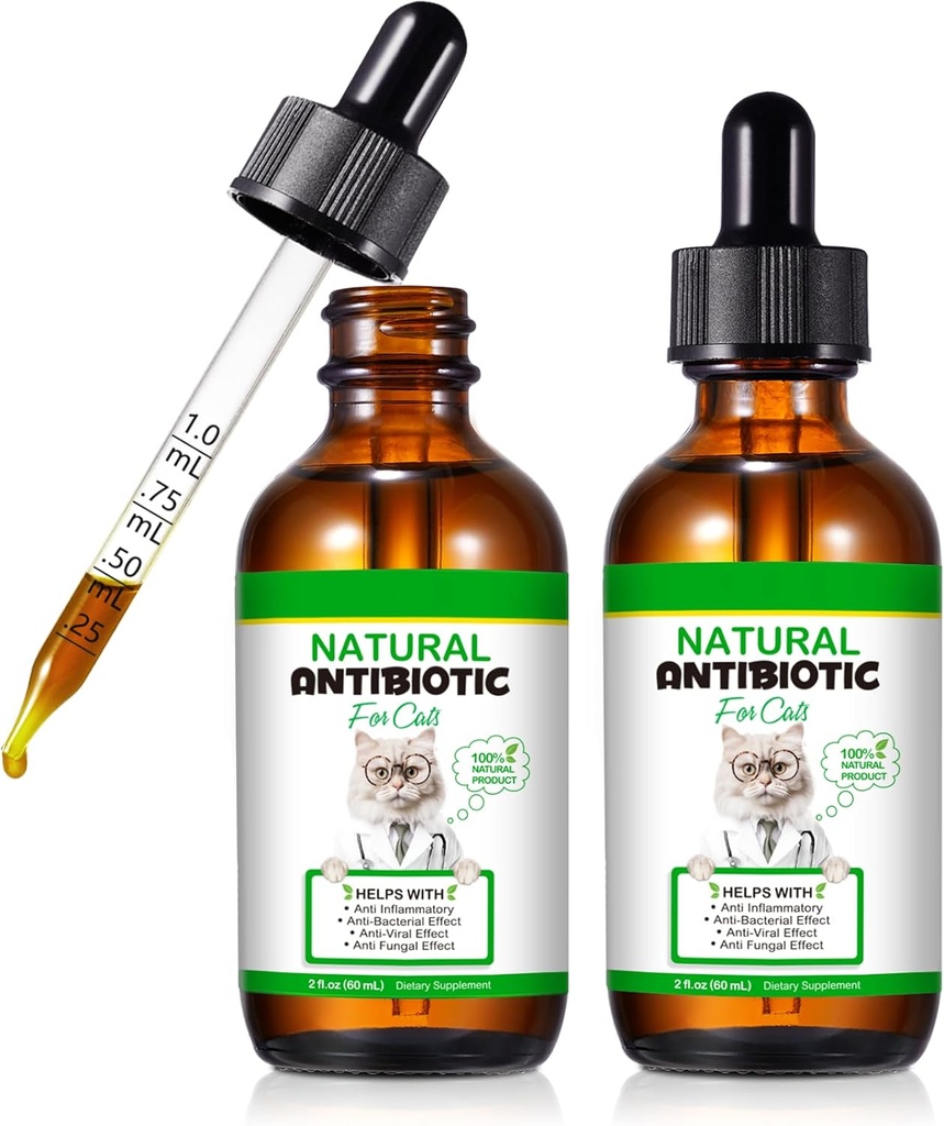 Antibiotiques pour chats, Antibiotiques pour chats, suppléments naturels de plantes multivitamine de chat 60ml-2pcs