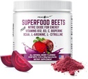 Superfood bietenpoeder, 10.59oz 40 porties - Rode bietenpoeder Biologische bietenwortel Blend with Green Tea & Berry Flavor, Non-GMO, Plant-Based Drink Mix