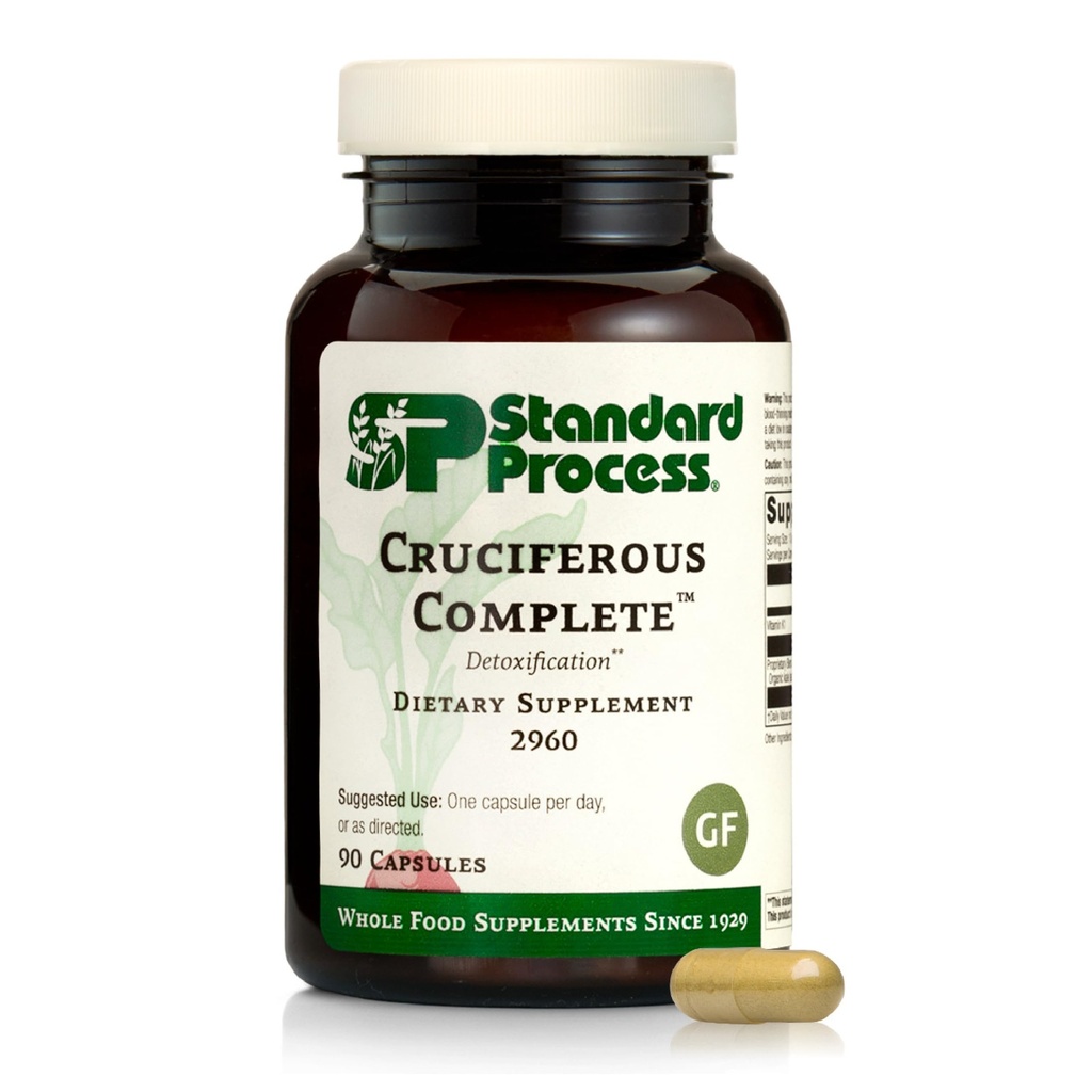 Standard Process Cruciferly Complete - Whole Food Antioxidant, Detox en Lever Ondersteuning met Vitamine K, Biologische Kale en Brussel Spruitjes - 90 Capsules
