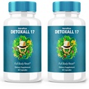 (2 Pack) DetoxAlle 17, DetoxAlle 17 volledige body reset, DetoxAll17 Dieetsupplement voor de algehele gezondheid en wellness, maximale sterkte all-natuurlijke pillen om energie te stimuleren, Detox Alle 17 Review (120 Capsules)
