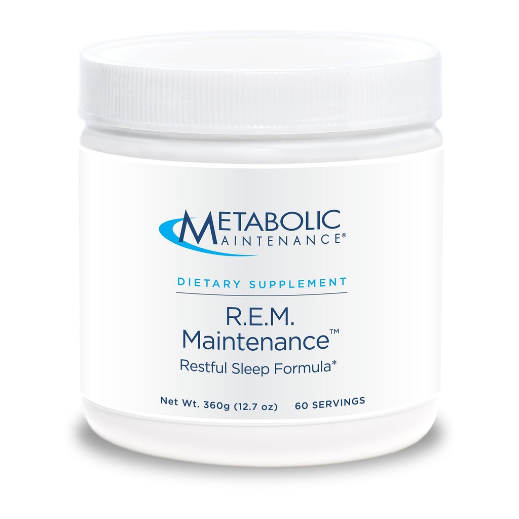 Maintenance métabolique Poudre d'entretien R.E.M. - Supplément de soutien à la relaxation naturelle avec Magnésium, Mélatonine, 5-HTP + Potassium - Supplément à boisson facile, sans remplissage (366g / 60 portions)
