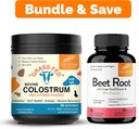 Sandhu's Pure Bovine Colostrum Powder Supplément pour les humains et la poudre de racine de betterave avec des capsules de bioperine.