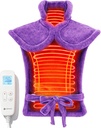 CooCoCo terug Verwarmingskussens voor vrouwen oma, FSA in aanmerking komende warmtekussen voor rugpijn verlichting, schattige warmtekussen met 6 warmteniveaus, Kerstcadeaus voor mama vrouw haar oma, ETL gecertificeerd, paars