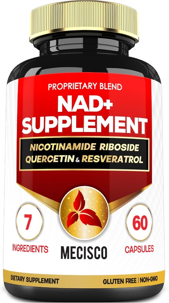 NAD+ Supplement met Nicotinamide Riboside w/Quercetin, Resveratrol, Turmeric, Rhodiola Rosea, Astragalus - 60 Tel.