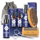 Baard Care Kit Gifts Set W/Baard Conditioner,2 Packs Baardolie, Baardwash,Brush,Kom, Schaar,Bag,E-Book,Present Birthday Gifts Holiday Gifts voor mannen Hem papa vriend man