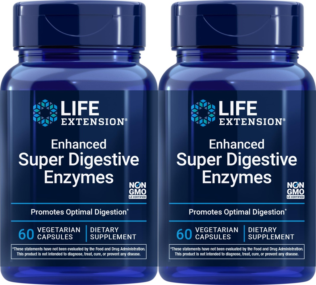 Life Extension Enhanced Super Digestive Enzymes, 60 Vegetarische Capsules (verpakking van 2)