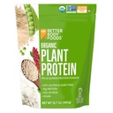 BetterBody Foods Organic Plant Based Protein Powder, 16g proteïne 24% DV, Vegan, Low Net Carbs, Glutenvrij, Zuivelvrij, Geen Suiker Toegevoegd, Sojavrij, Niet-GMO, 12,7 Ounces