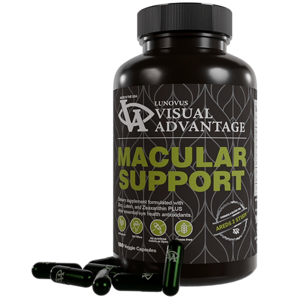 Formule de soutien maculaire pour la santé des yeux - 180 Compte - D'après l'étude AREDS 2 - pour la santé oculaire maculaire liée à l'âge - Vitamines oculaires