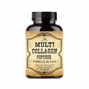 Gélules de Peptides Multi Collagène HERBALICIEUX - Sans OGM et sans gluten de type I, II, III, V, X Compléments de collagène hydrolysés avec vitamine C - Soutient cheveux, peau, ongles et articulations sains - 120 capsules