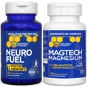 NATUURLIJKE STAKKEN MagTech Magnesium + NeuroFuel Nootrope Bundle - Ondersteunt Ontspanning, Focus & Brain Health* - 165 Totaal Capsules