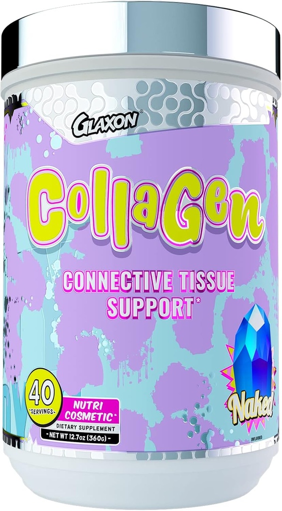 Glaxon Wonder Collageen, Gehydrolyseerd Collageen Poeder met Biotine, Hyaluronzuur, Vitamine C, B12, Antiveroudering Supplement voor de huid, gewrichten, nagels en haar (naakt V2)