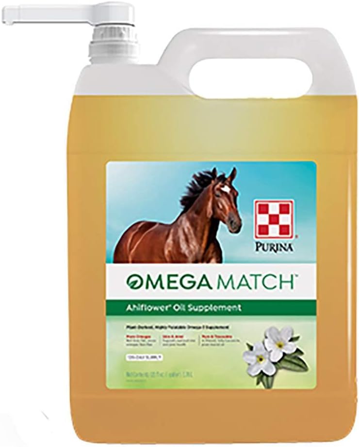 Omega Match Ahiflower Oil Horse Supplement 1 Gallon (1 GAL) Fles