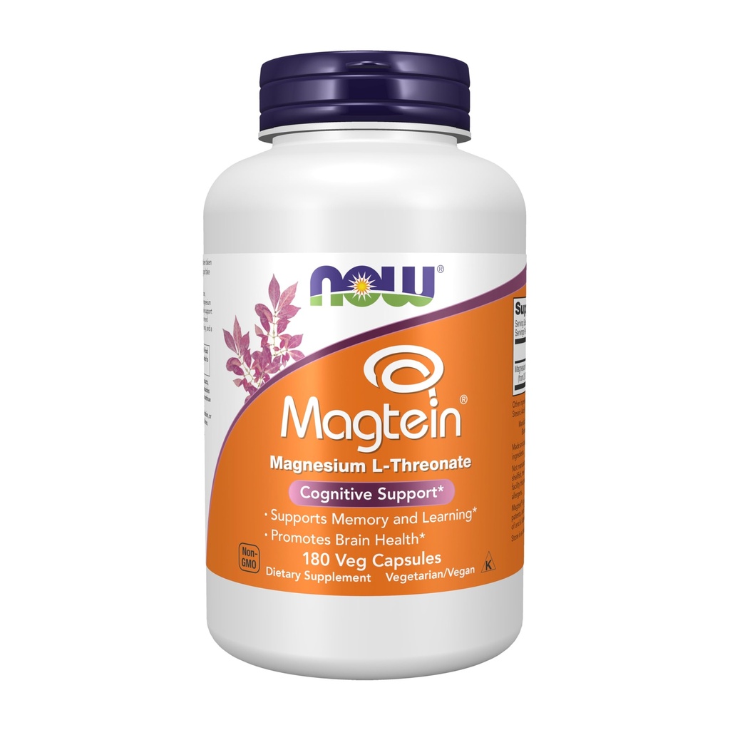 Nu Voedingssupplementen Magtein, Magnesium L-Threonaat, Cognitieve Ondersteuning*, 180 Veg Capsules