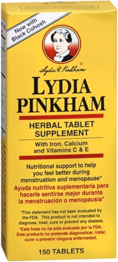 Lydia Pinkham Voedingsondersteuning voor vrouwen - Lydia Pinkham Kruidentabletten, helpt u zich beter te voelen tijdens Menstruatie en Menopauze- 150 tabletten