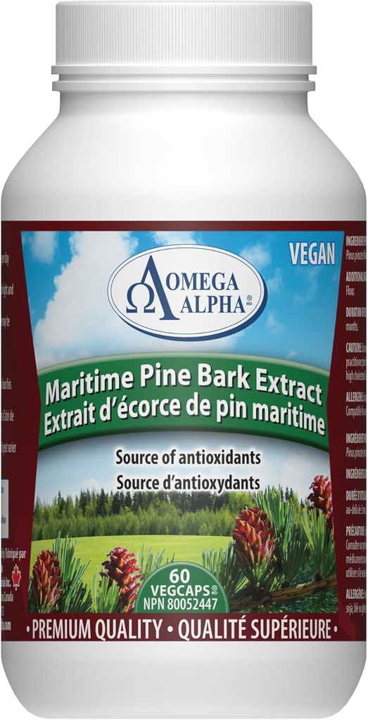 Omega Alpha Maritime Pine Bark Extract Anti Hypertention 60 Capsules