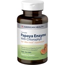 American Health Papaya Enzyme Kauwtabletten - Bevordert Nutriënt Absorptie, helpt spijsvertering en verfrissers adem met Chlorofyl & Pepermuntolie - Glutenvrij, Vegetarisch - 250 Tel.
