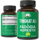 Tongkat Ali + Fadogia Agresti 2-en-1 T Supplément pour les hommes. Extrait de Longjack Tongkat-Ali ultra-fort + Fadogia Agresti Extrait. Capsules véganes. Soutenir l'énergie naturelle. Pilules testées aux États-Unis
