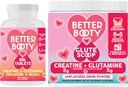 Boze supplementen Better Booty Vrouwen Create Combo: BBL tabletten (90ct) w. Creatine, Glutamine, BCAA's, Collageen + Glute Scop Creatine & Glutamine Unflavored Drink Mix