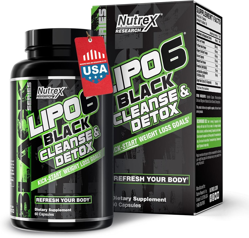 Nutrex Onderzoek Lipo-6 Reiniging & detox voor gewichtsverlies & decompensatio Health 