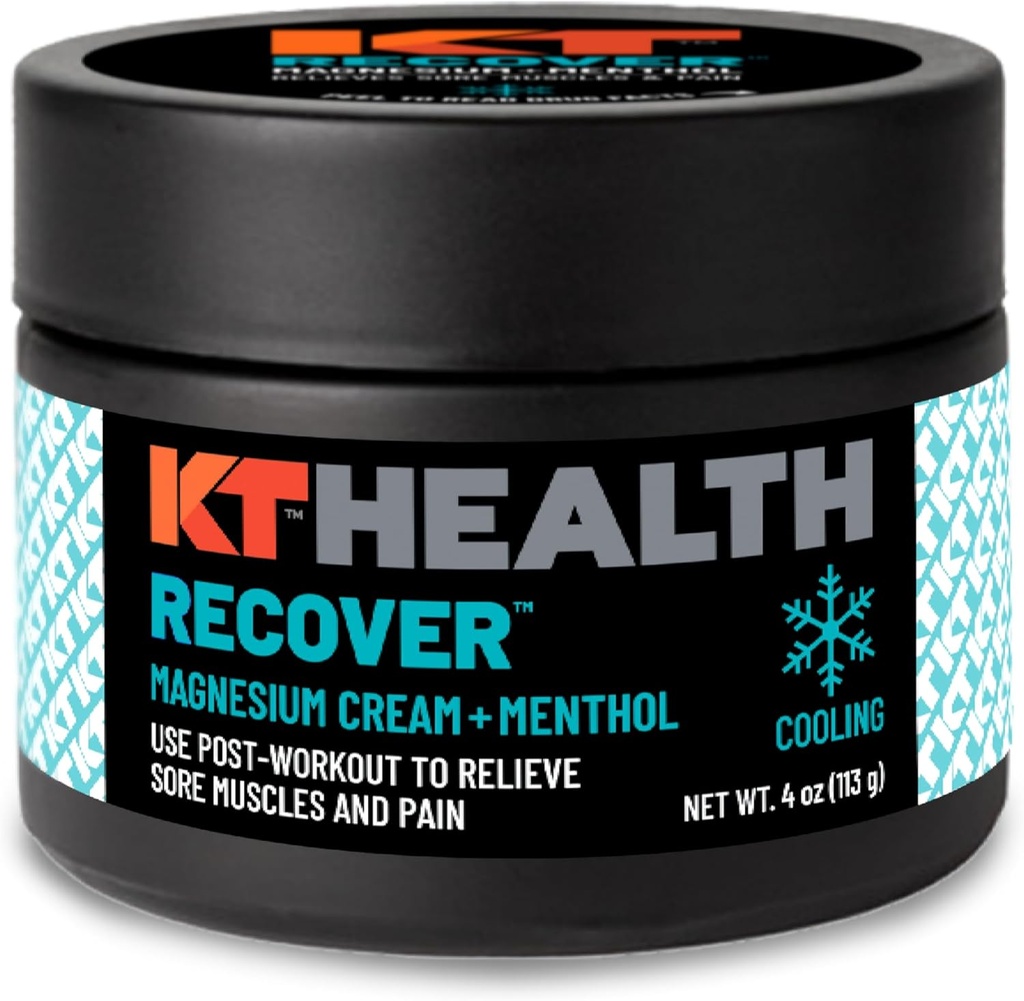 KT Health, Magnesium Cream, Recover - Cools and Relieves Muscles and Joint Pain - Gebruik Post-Workout om Soreness te verminderen