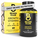 De Baard Club - Biotine Baard Groei Vitaminen - Steun Een dikkere Fuller Baard, Vul Patches - Mineralen & Multi-Vitaminen helpen ondersteuning en stimuleren gezondere gezichtsgroei