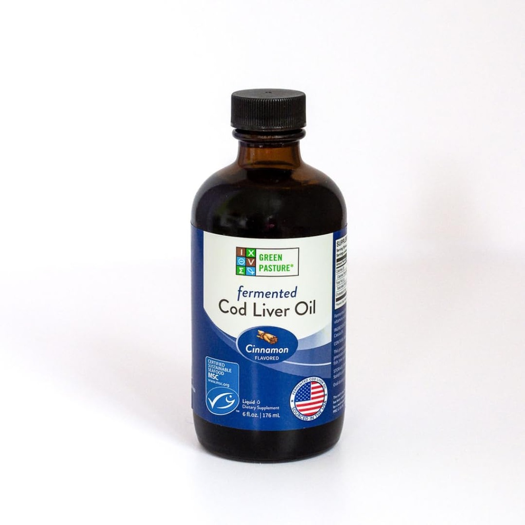 Green Pasture - Fermented Cod Liver Oil Liquid - 6 fl. oz. - Cinnamon