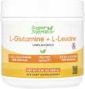 Super Nutrition L-Glutamine + L-Leucine, ongearomatiseerd, 15,87 oz (450 g)