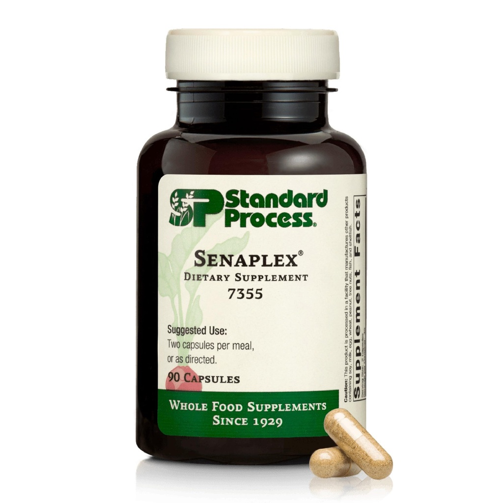 Standard Process Senaplex - Nervous System Support with Niacin, Vitamin B12 & B6 - Supports Brain Health & Cellular Health - Offers Antioxidant Activity - Non-Dairy - 90 Capsules (45 Servings)
