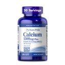 Puritan's Pride Absorbable Calcium 1500 mg Plus Vitamine D3 25mcg 1000 IE, Dieetsupplement voor botsterkte, hart, nerve, spier en immuunondersteuning, 120 gecoate capletten