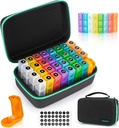 Maandelijkse pil Organizer 3X een dag met 7-Day Travel Medicine Organiseren Bag, Medicine pil Box met 32 Dagelijkse afdelingen, 31 Dag pil houder 30 Dag pil geval voor vitamine, supplement en medicatie