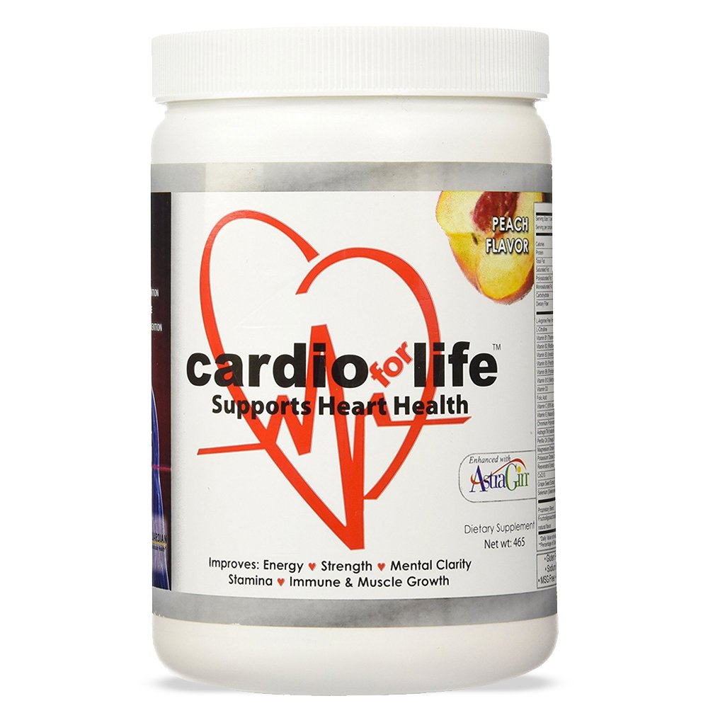 Cardio pour la vie L-Arginine poudre 16oz - supplément naturel à l'oxyde nitrique Augmentation cardiovasculaire énergie - Pêche