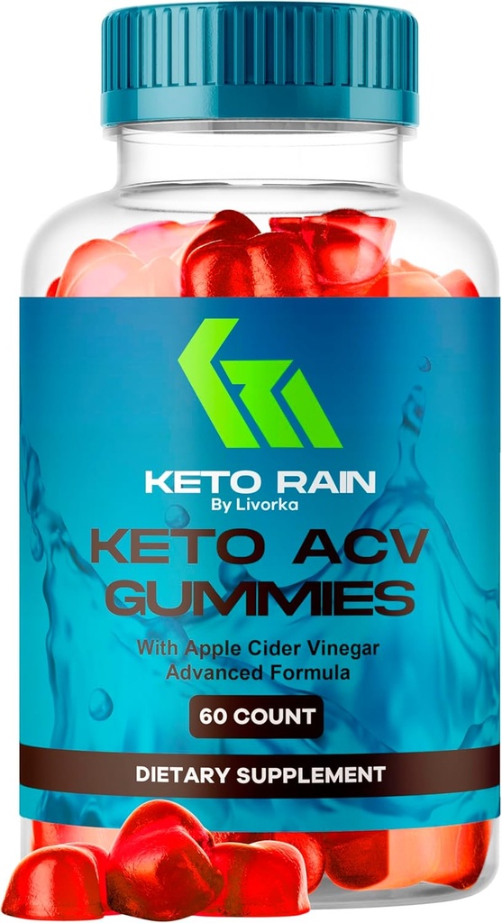 Keto Rain Gummies - Keto Rain Advanced ACV Gummys, Keto Rain ACV Gummy 1050MG - Alle natuurlijke Keto Rain Apple Cider Vinegar, KetoRain ACV Gummys, 60 Gummies voor 1 maand