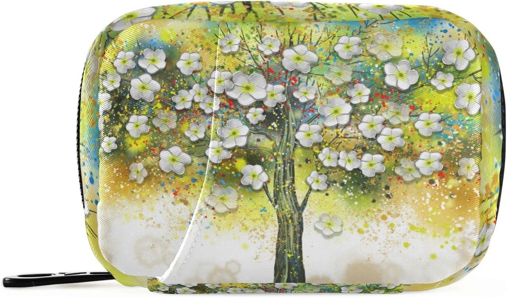 Pill Case Floral Tree Olieverf pil Box 7 Dag pil Case Bag Travel pil Organizer Bag met rits draagbare week Case Compacte grootte voor vitamine supplement houder