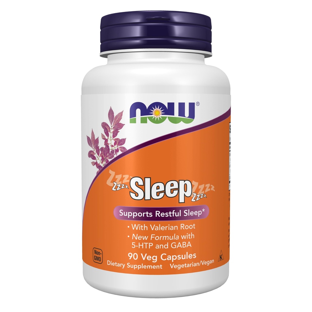 NOW Foods Supplementen, Slaap met Valeriaan wortel Extract Plus Hop, Passiebloem en GABA, Botanische slaap Blend*, 90 Veg Capsules
