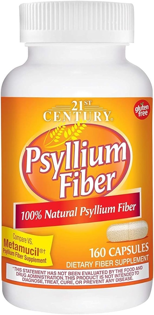 21e eeuw, Psyllium Fiber, 160 capsules - 2pc