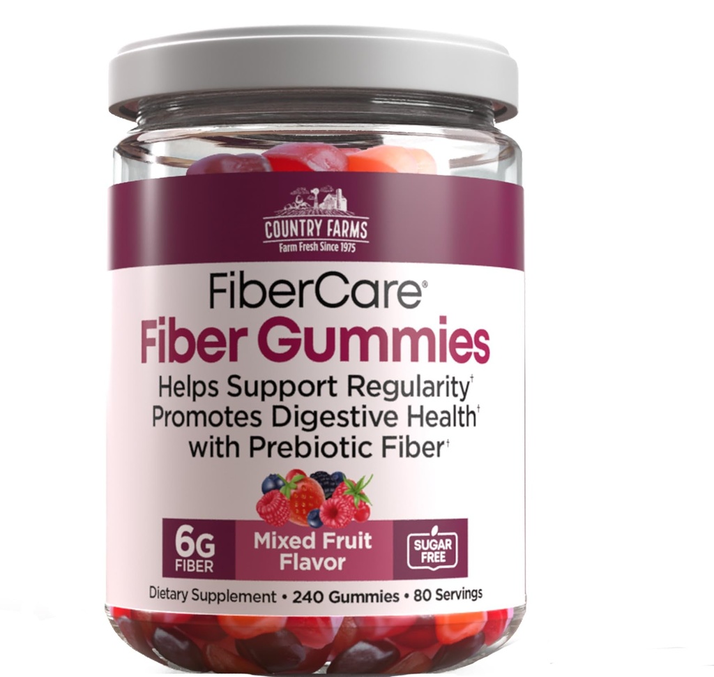Country-Farm Fiber Care Gummies Help Ondersteunt Regularity 