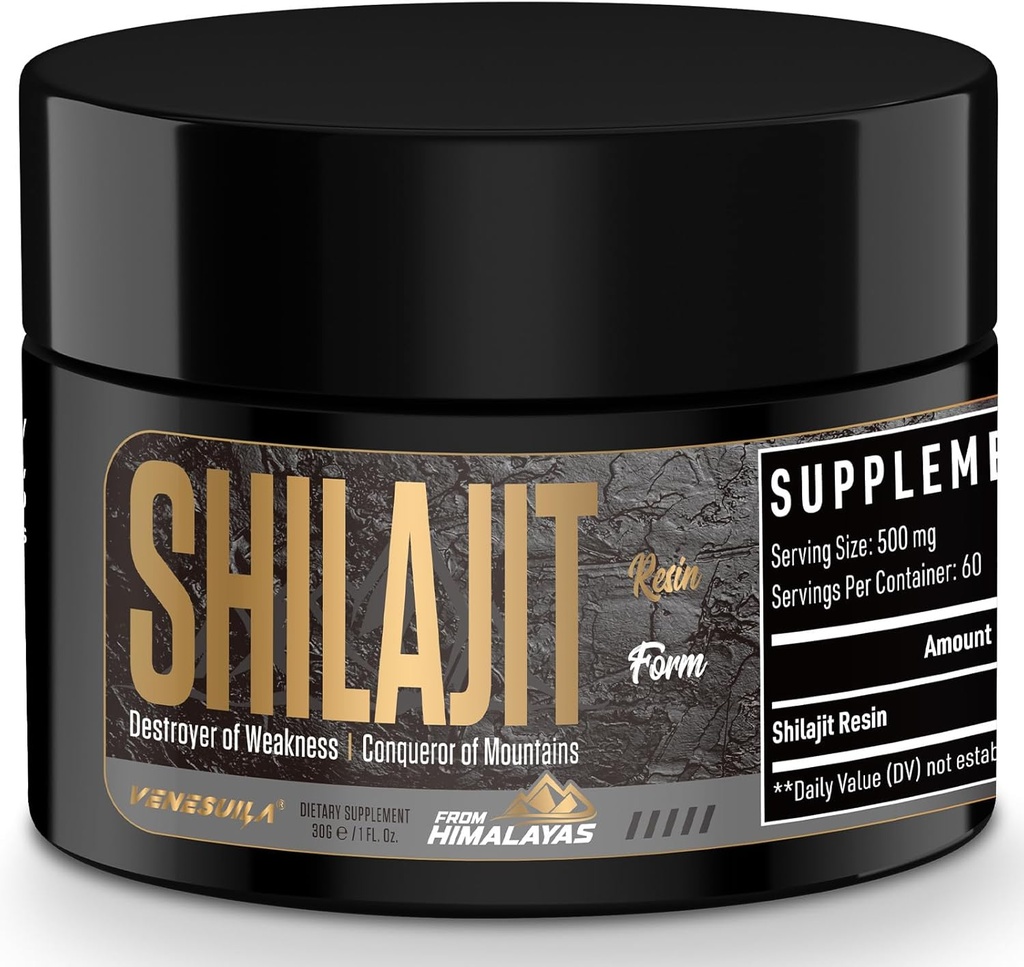 Shilajit Resin - Organic Shilajit Resin Third Party Tested Rich in 85+ Trace Minerals, Gold Grade Himalaya Pure Shiljait for Energy (1 Fl Oz (Pack of 1))