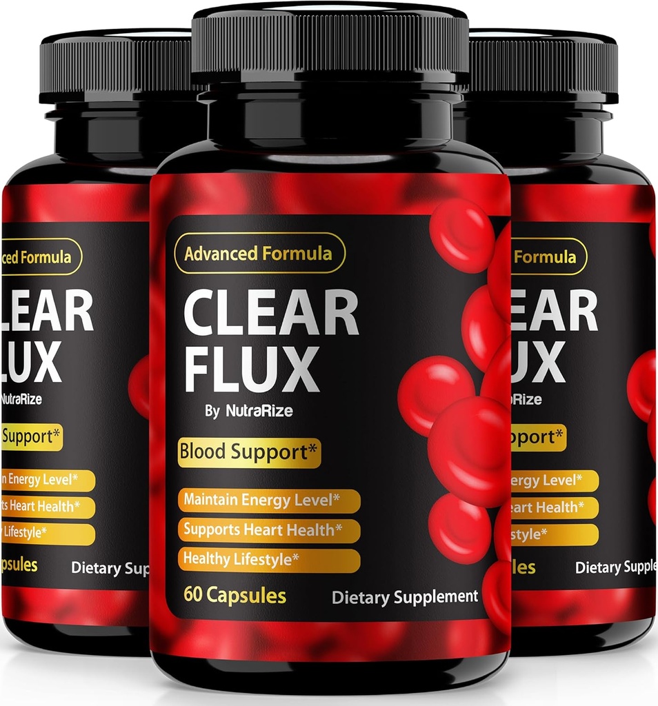 (3 Pack) Heldere Flux Pillen, Officiële ClearFlux Capsules, Natuurlijke Ondersteuning, Premium Ondersteuning voor het handhaven van stabiele niveaus en gezonde Circulatie, Natuurlijke Heldere Flux Health Review (180 Capsules)