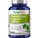 NusaPure Chroom Picolinaat 1000mcg 240 Veggie Capsules (Non-GMO, Veganistisch)