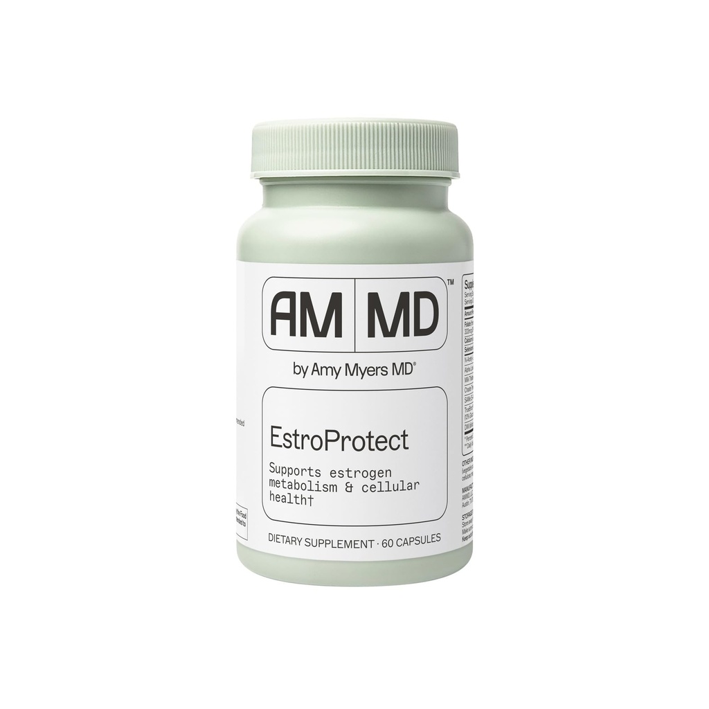 Amy Myers MD EstroProtect Supplement - soutient l'équilibre œstrogène et la santé des hormones - DIM, Calcium-D-Glucarate, Brocoli Seed Extract - 60 Capsules
