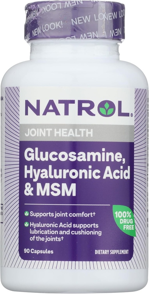 Natrol Glucosamine, Hyaluronzuur en MSM, 90 capsules