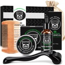 MALE GOD Baardgroei Kit, Baard Kit W/Baardgroei Olie, Baard Balm, Baard Comb, Massager voor Spot/Patchy Baard, Kerstcadeaus voor mannen Him Vriend Man