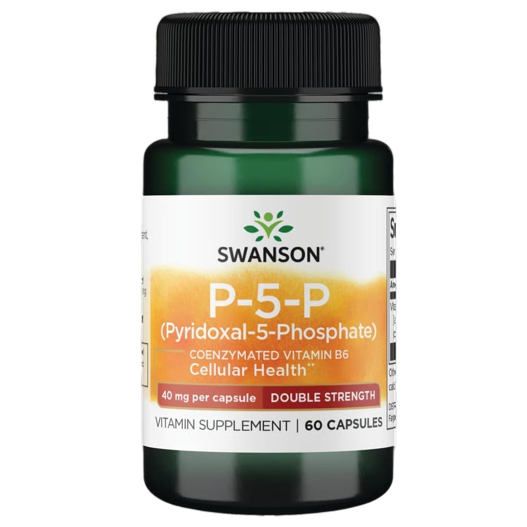 Swanson P-5-P (Pyridoxaal-5-Fosfaat) Gecoenzymeerde vitamine B-6 40 Milligrammen 60 Capsules